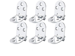 6 Bisagras Plana Plegable Puerta Armario Mesa, Aleación Zinc 80x30mm, Incluye Tornillos, Plata