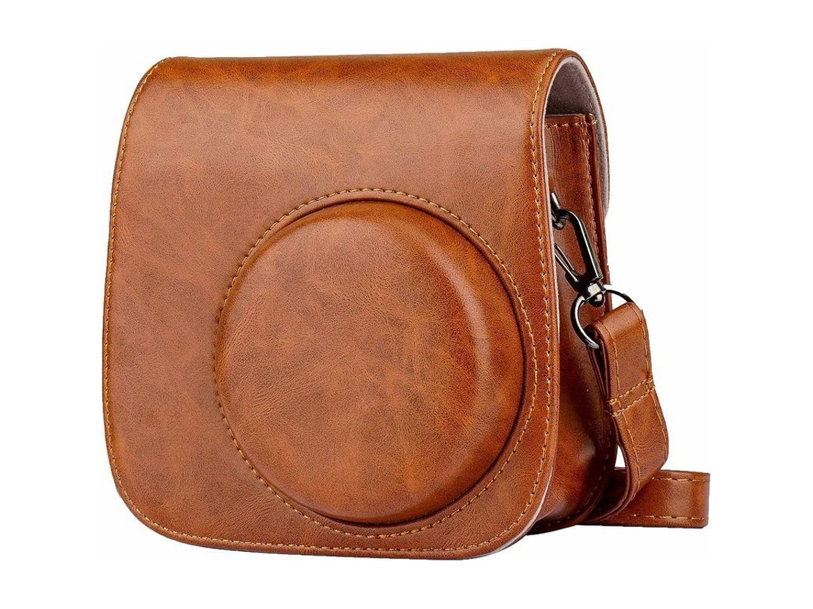 2026-bolsa De Cuero Pu Para Cámara Fujifilm Instax Mini 11/9/8 Con Correa Ajustable Y Bolsillo Marrón
