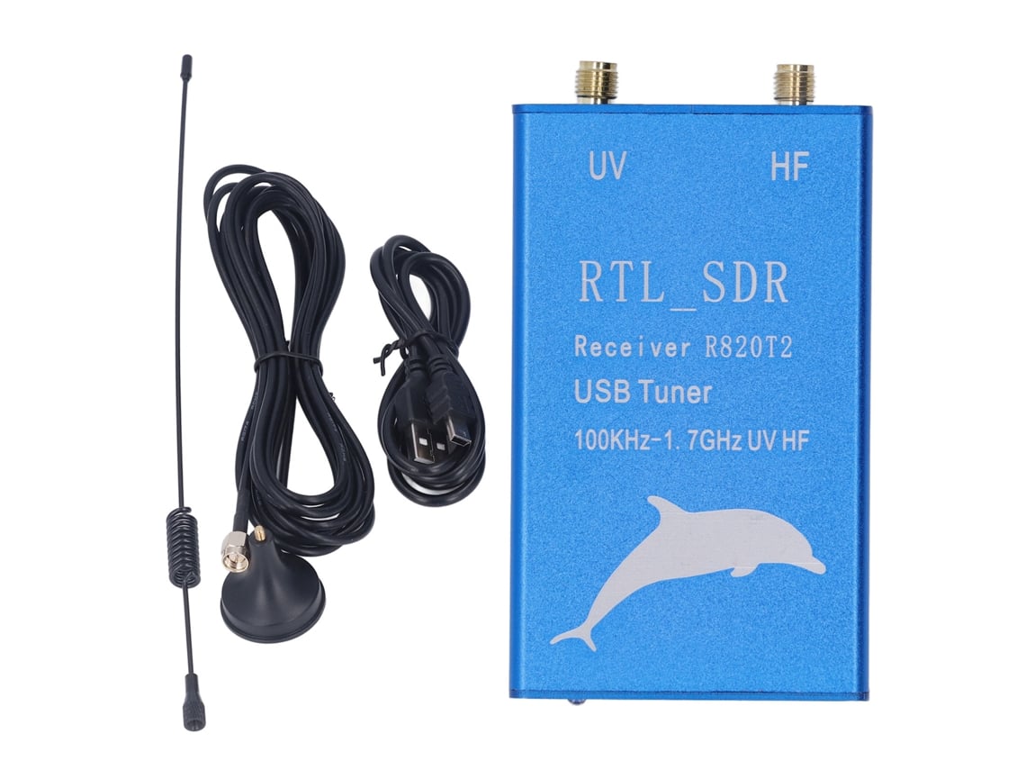 Tuner Receptor Usb Rtl Sdr Hf Uhf Vhf 100khz-1.7ghz Con Chips Rtl2832u R820t2 Para Radio