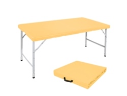 Mesa Plegable,portátil,125cm,altura Ajustable,soporte 135kg,amarillo Claro