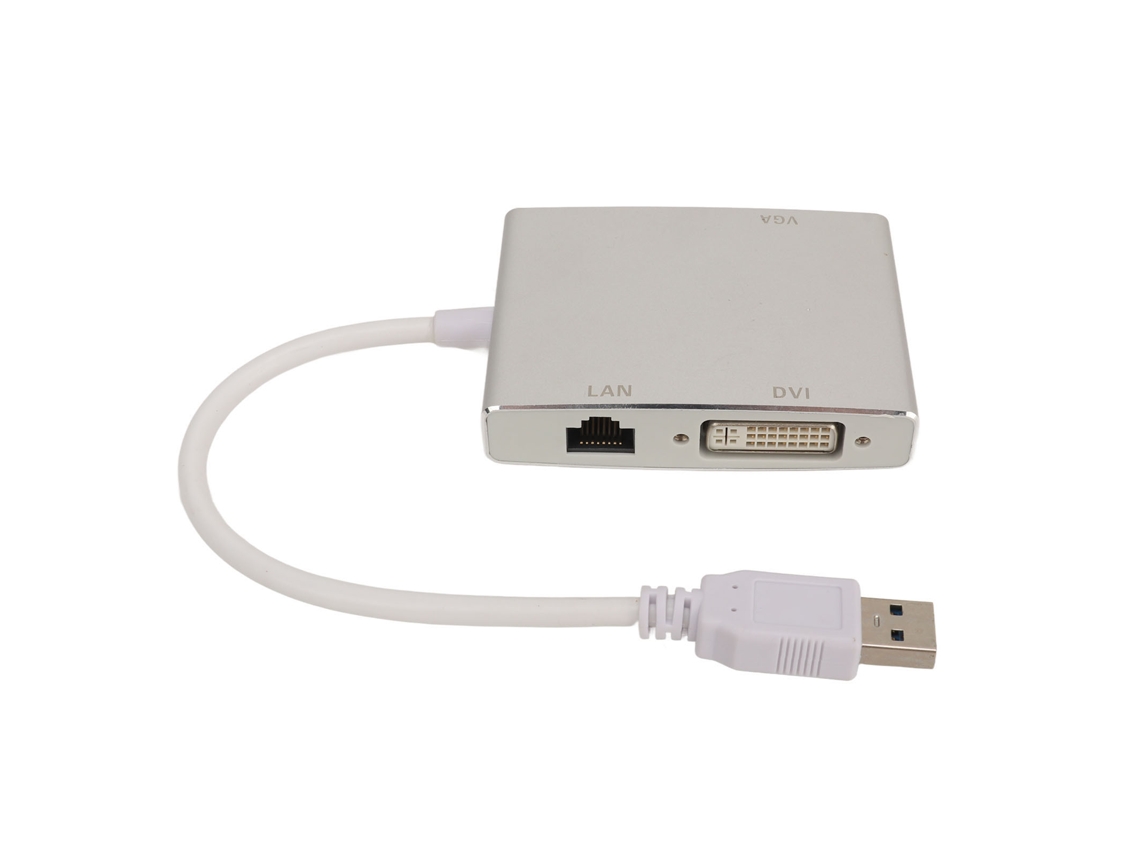 2026-adaptador De Video Usb 3.0 4 En 1 Hub Usb A Hdmi Vga Dvi Con Tarjeta De Red