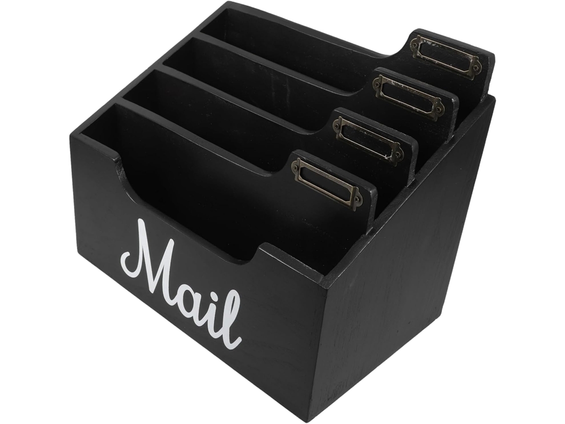 Organizador de escritorio fácil de limpiar con múltiples compartimentos y acabado liso. SFUSHOS