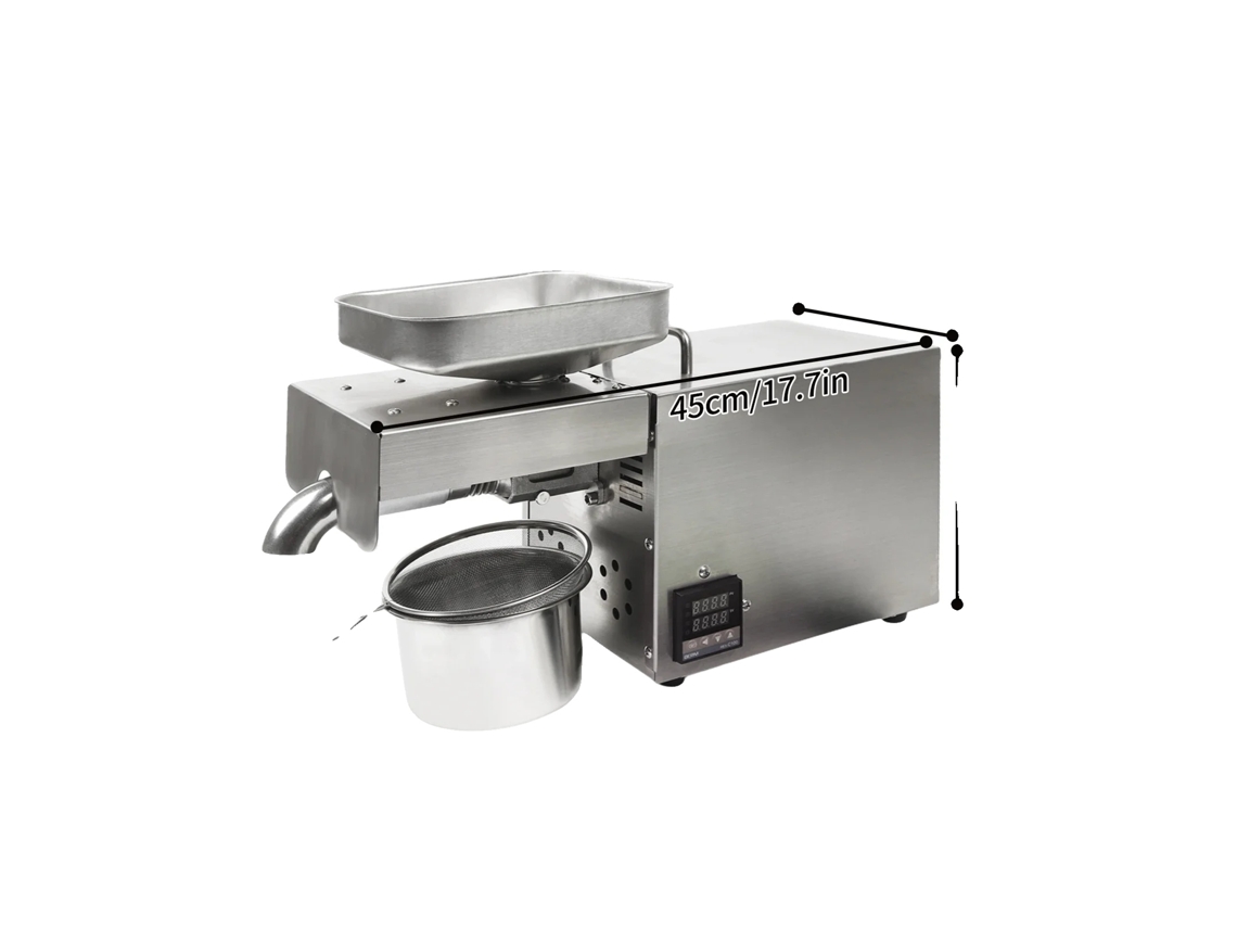 Prensa de aceite, 1500 W de potencia, control digital de temperatura, color plata OEM