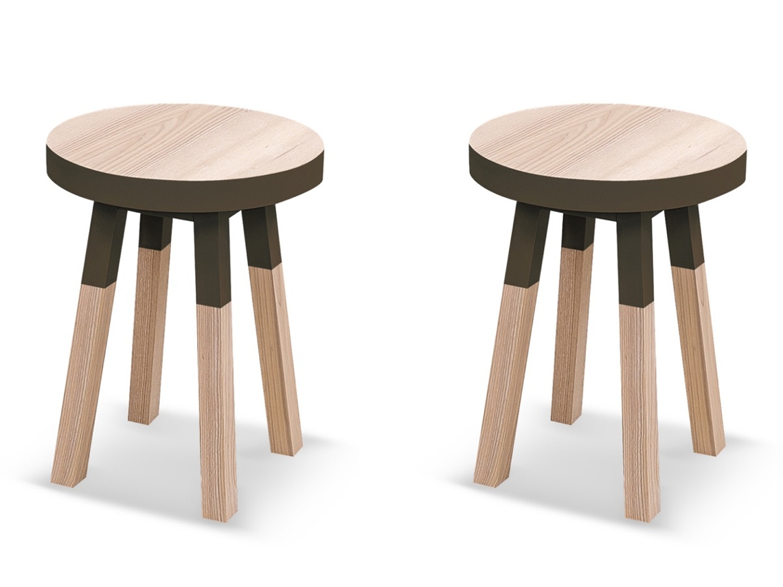 Banco MON PETIT MEUBLE FRANÇAIS de Madeira Maciça Assento 35 cm (2 unidades)