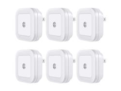 2026-luz Nocturna Led Con Sensor De Anochecer A Amanecer, 6 Pack, Para Dormitorio Baño Cocina Pasillo, Luz Blanca Fría