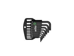 WIHA Juego de llaves Allen en soporte Classic TORX® Tamper Resistant (con taladro), de 9 unid., acabado en oxidación negra (36462)