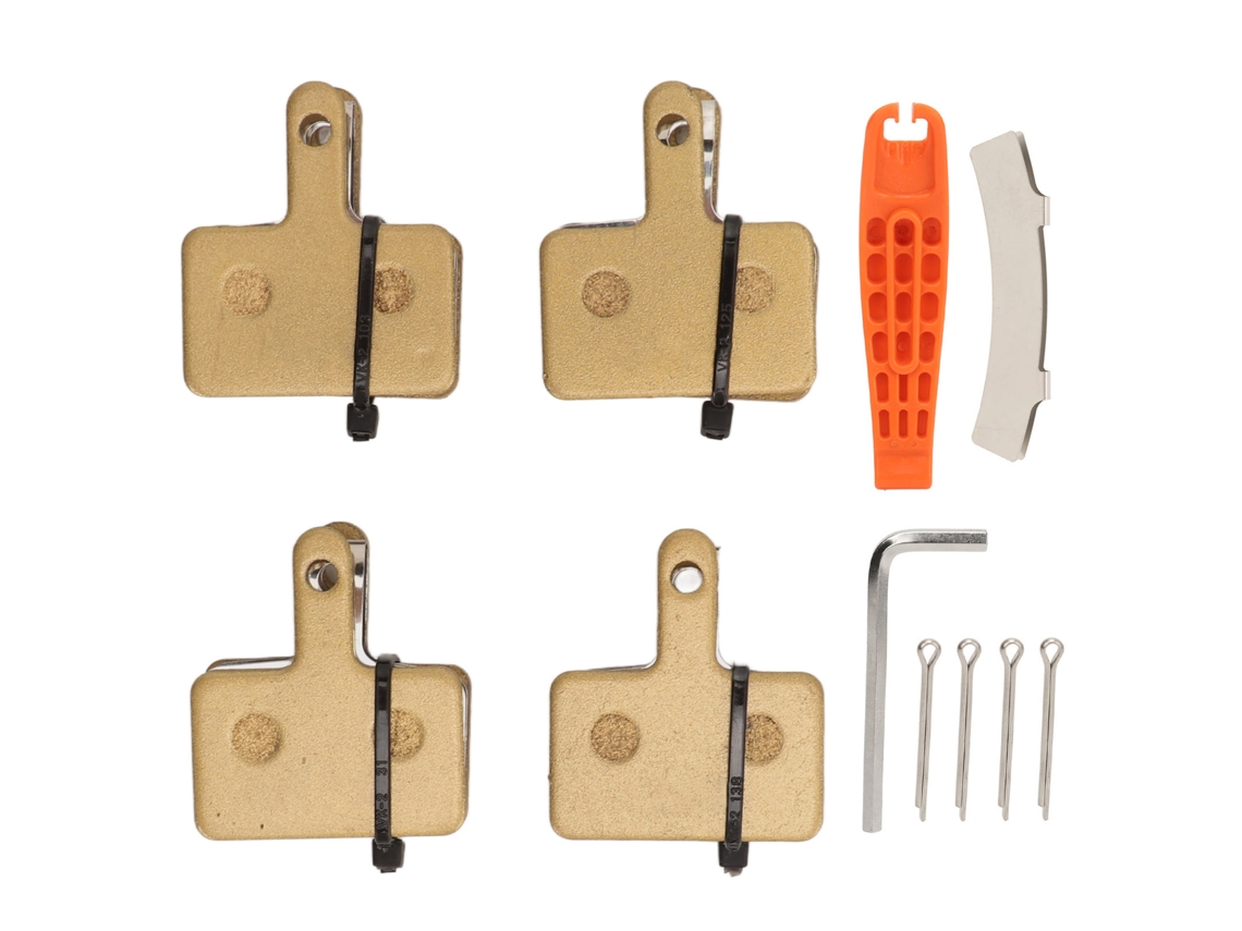2026-4 Pares De Pastillas De Freno Para Bicicleta Con Herramientas De Instalación Metal Para Shimano Mt200 M355 M446 M315 M365 Mt400 Mt500 Patinete