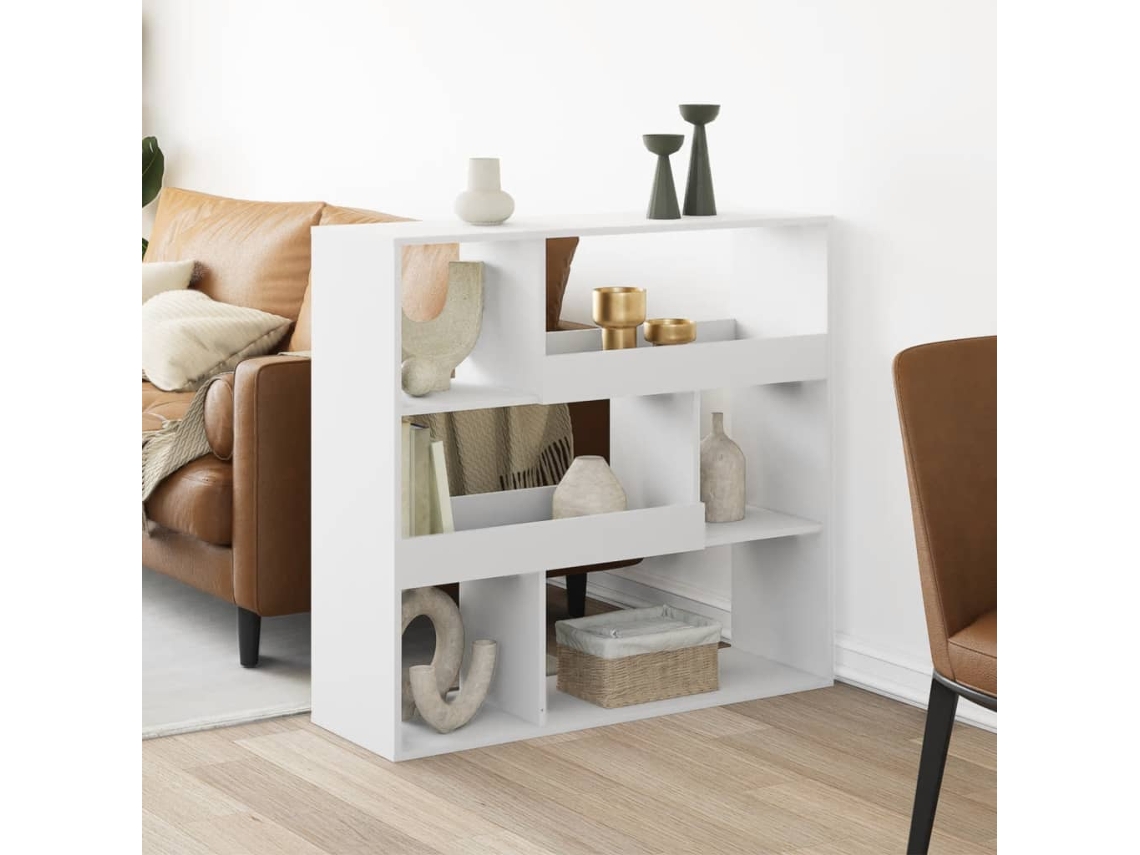 Biombo Divisor | Biombo Separador | Separador De Ambientes Madera Ingeniería Blanco 100x33x94,5 Cm