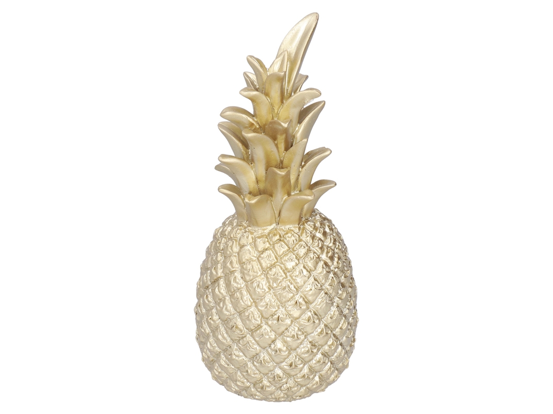 Piña de resina artificial para mesa, estilo nórdico, dorada, mediana