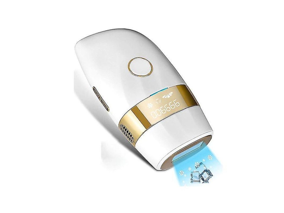 Dispositivo De Depilación Con Luz Pulsada Ipl, 999.999 Destellos, 2 Modos Y 5 Intensidades, Indoloro, Con Efecto Frío Intenso, Para Mujeres Y Hombres, Color Blanco.