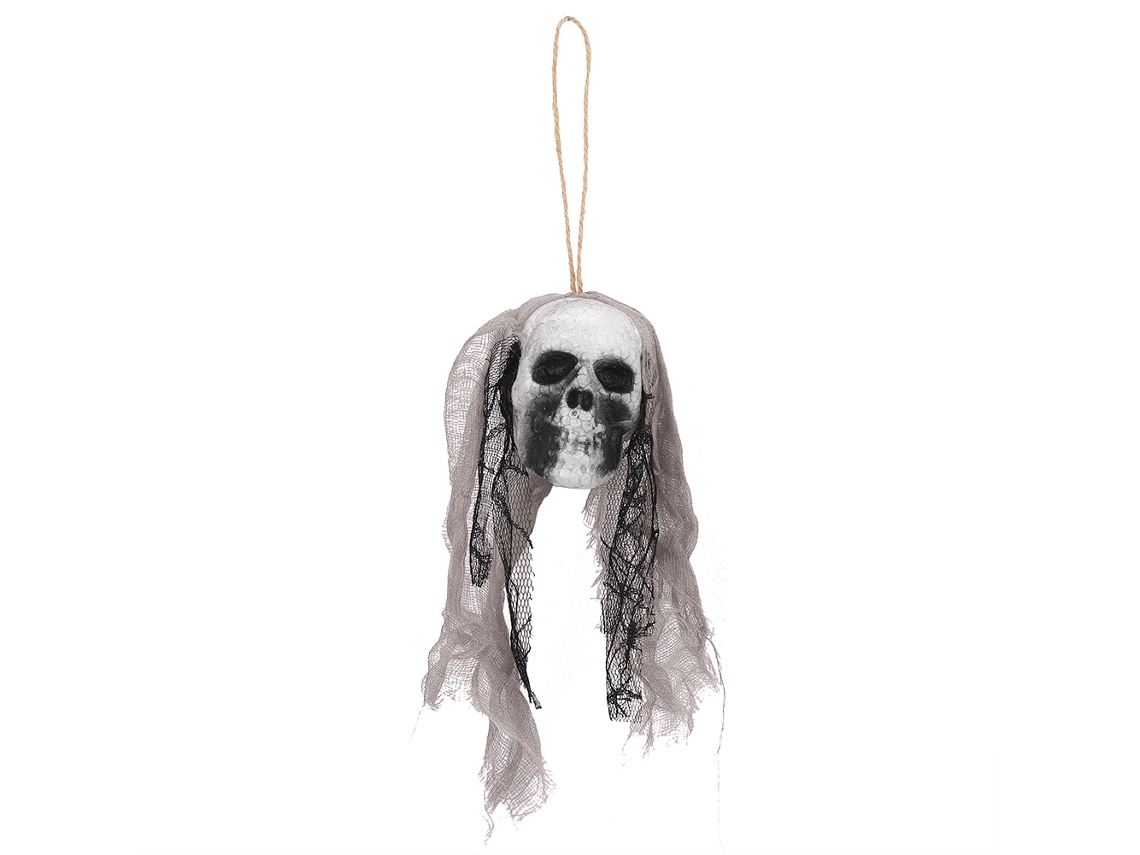 2 Piezas Colgante De Calavera Esquelética Para Halloween Decoración Casa Encantada Props Horror Gris