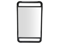 Espejo de mano rectangular grande con doble asa para accesorios de maquillaje y peluquería.