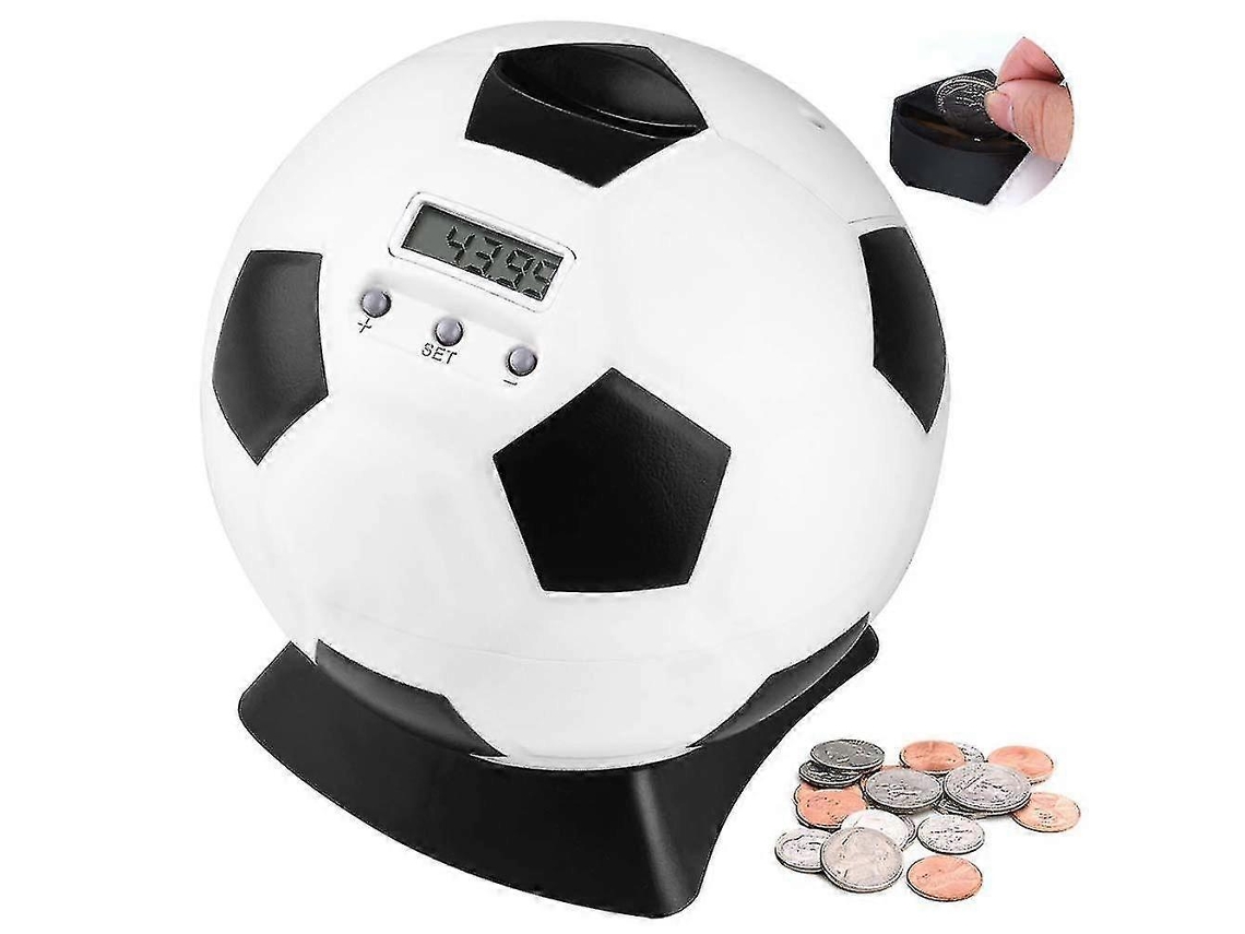 Omni-banco De Monedas De Forma De Fútbol Con Pantalla Lcd Automática, Regalo Ideal Para Niños Y Adultos Aficionados Al Fútbol