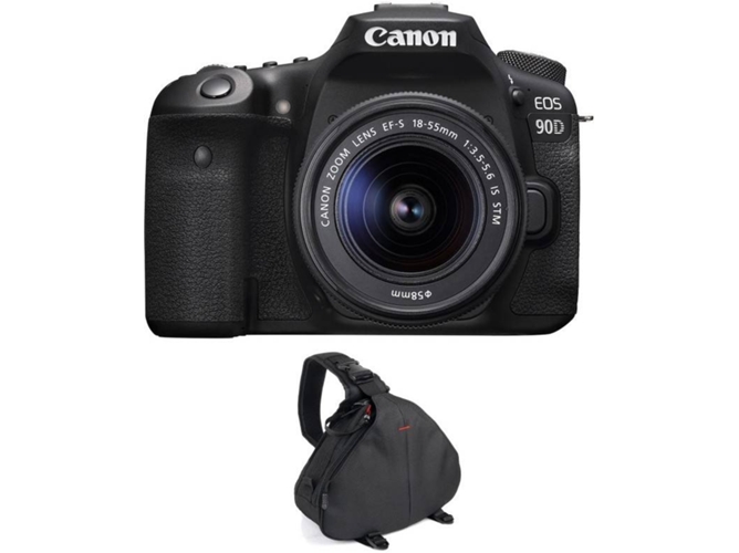 Kit Cámara Réflex CANON EOS 90D + 18-55mm F/3.5-5.6 EF-S IS STM + Bolsa