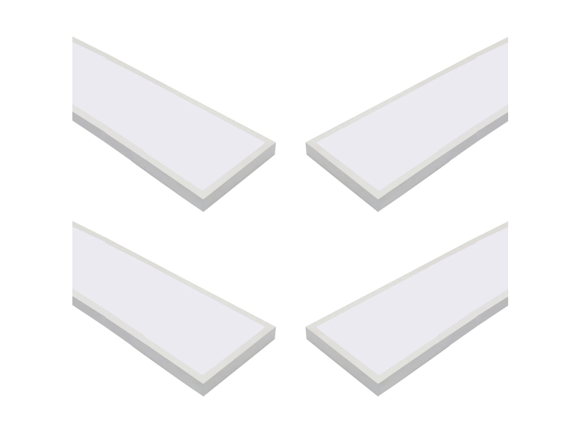 4x Panel LED Retroiluminado de Superficie 120x30 cm, Potencia 60W 5000Lm, Blanco Frío 6000K, Marco Blanco, Driver Incluído JANDEI