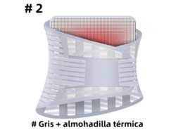 Cinturón de soporte lumbar para aliviar el dolor lumbar, con soporte para la espalda (gris calefactado P)