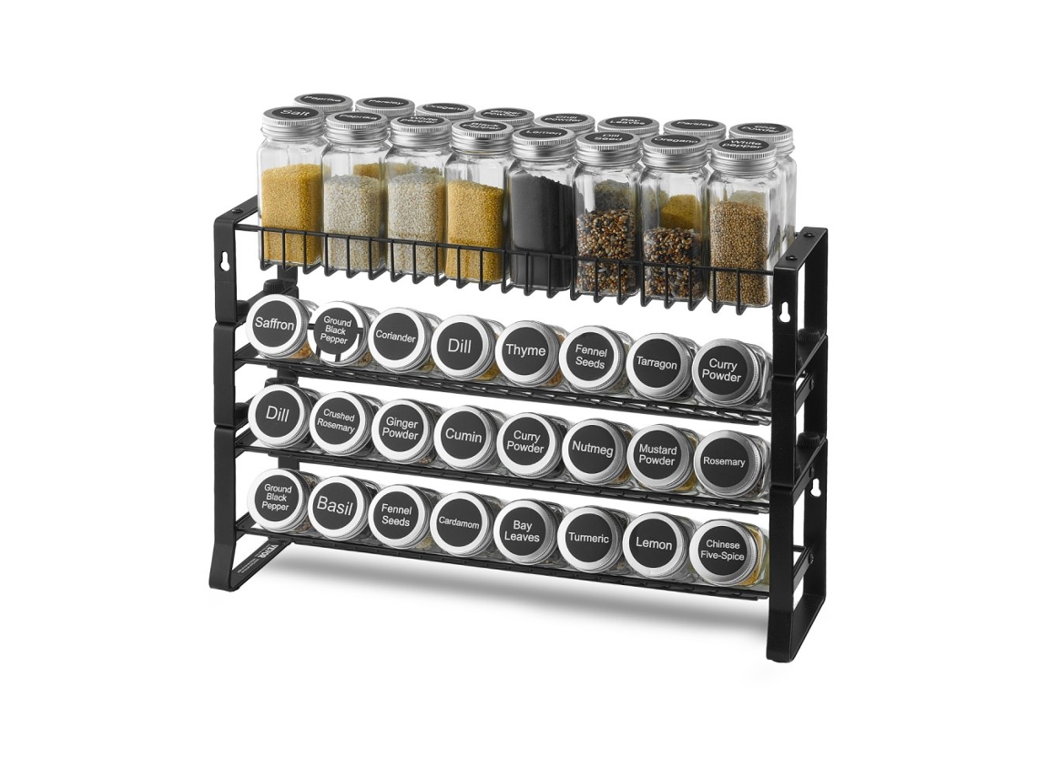 Organizador de especias apilable de 40 x 27 cm con 4 niveles y diseño modular para la cocina Tekmaquinas