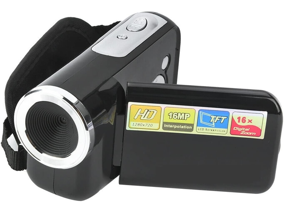 Videocámara De 16 Mp, Pantalla Lcd Hd De 2 Pulgadas, Zoom Digital De 16 Aumentos.