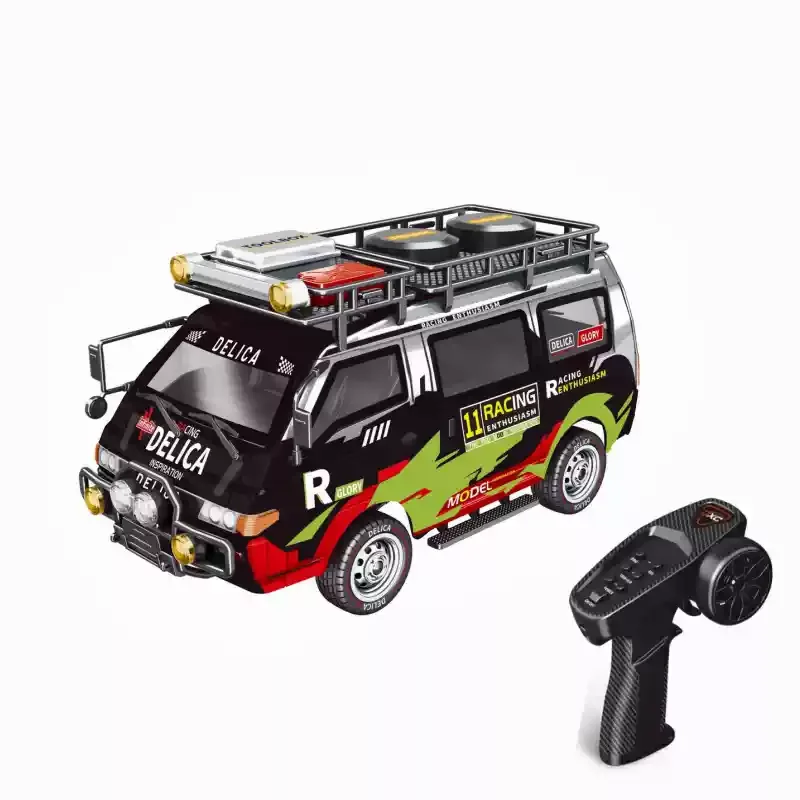(negro) Coche De Juguete A Escala 1:24, 4x4, Con Control Remoto Y Faros Controlables, Modelo De Juguete.