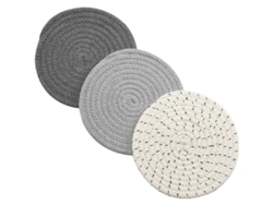 Rebe-conjunto De Fundas Anti Calor 3 Unidades 100% Algodón Tejido Manual 17,8 Cm Resistente Al Calor Para Cocina