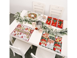 MEOIRUERY Posavasos de Mesa para Navidad Posaderos Plato Cubiertos Posavasos Decoración Cena de Navidad