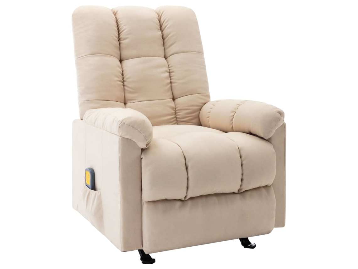 Sillón de Masaje Reclinable Tejido Crema