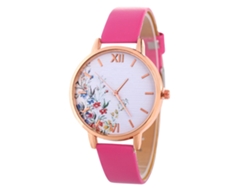 Reloj De Pulsera Casual De Moda Para Mujer Zhoulianfa En Piel Sintética Con Movimiento De Cuarzo, Color Rojo Rosa.