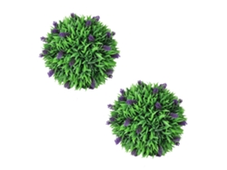 Juego De 2 Bolas De Boj Artificial Con Lavanda 30 Cm