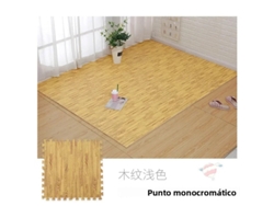 (8 Piezas De Grano De Madera Color Claro) Patrón De Grano De Madera Cuadrado Puzzle Sala De Estar Alfombra Impermeable Antideslizante Patchpad