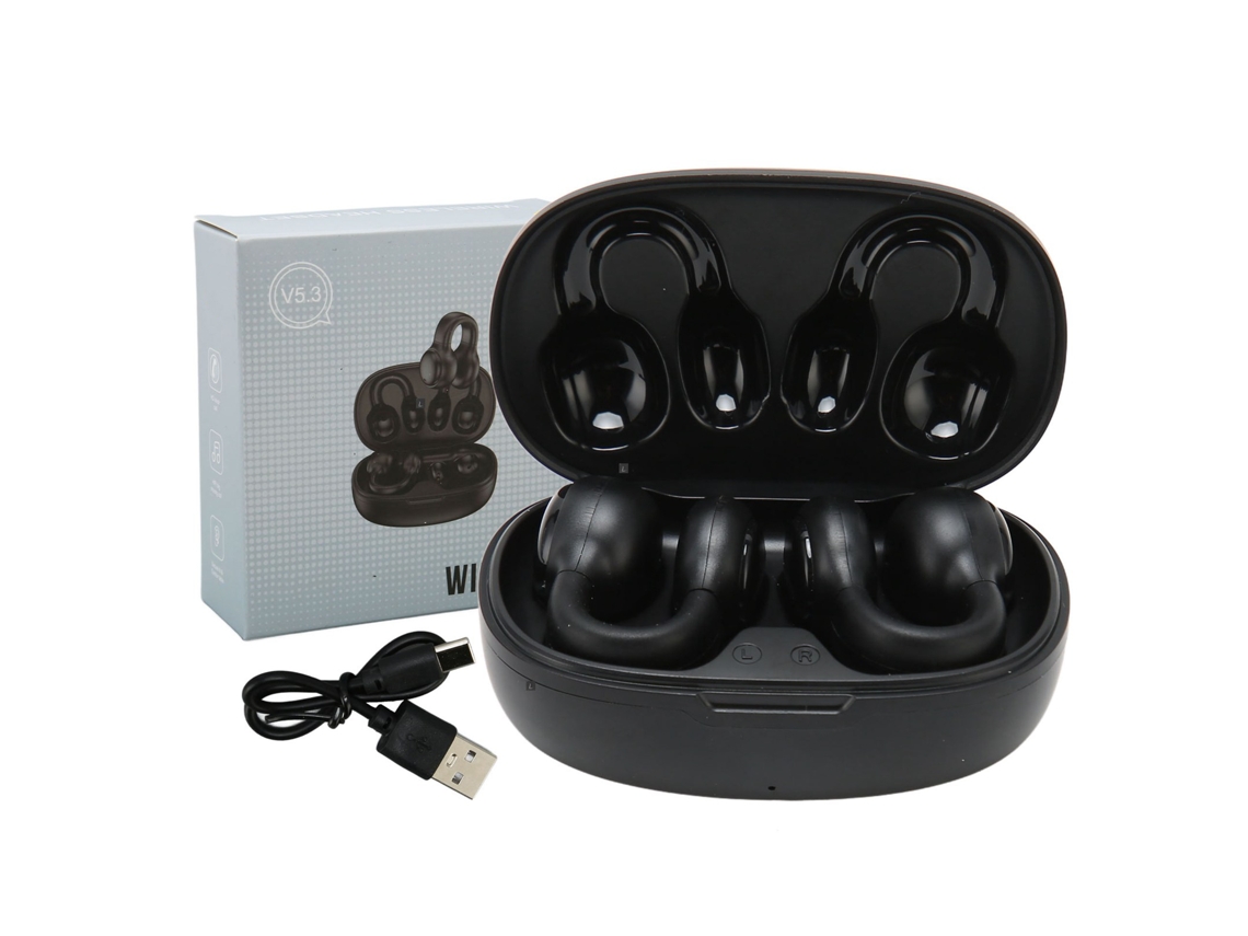 Fones De Ouvido Sem Fio Bluetooth 5.3 Cancelamento De Ruído Ganchos Para Ouvido Esportivos Preto