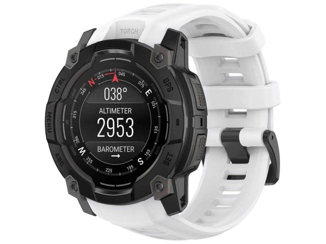 Bracelete Para Garmin Instinct 3 Amoled / Solar (45mm) - Silicone - Liberação Rápida Branca