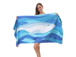 Toalla de playa de microfibra a rayas Yuysan, de alta absorción y secado rápido, 160 x 80 cm, modelo B40, color azul.