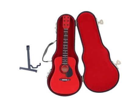 Guitarra de juguete, modelo de guitarra, exquisito Exterior, detalles finos, guitarra en miniatura portátil de tilo con caja de almacenamiento