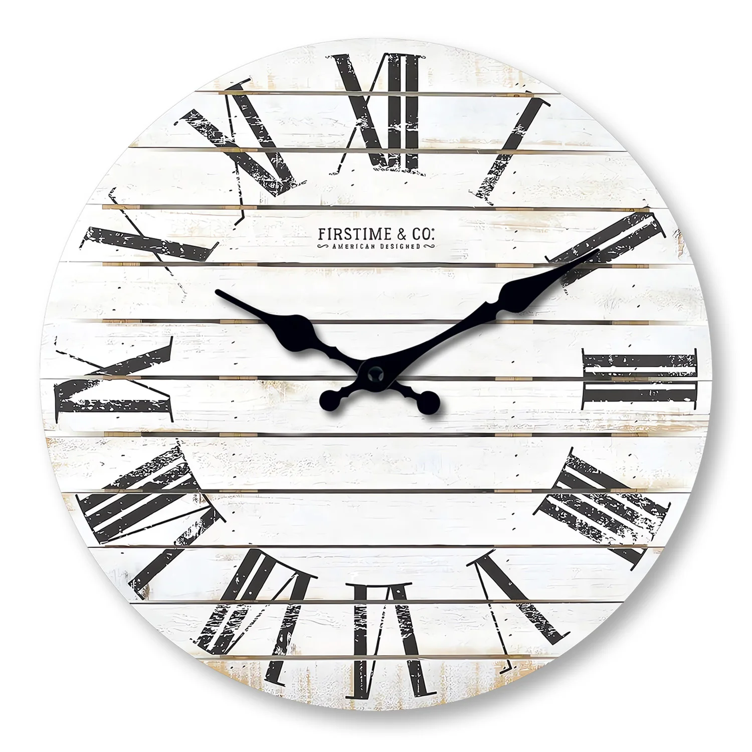 Reloj De Pared De Madera Blanca De 10 Pulgadas Con Diseño De Números Romanos Vintage, Silencioso Y Sin Tictac.
