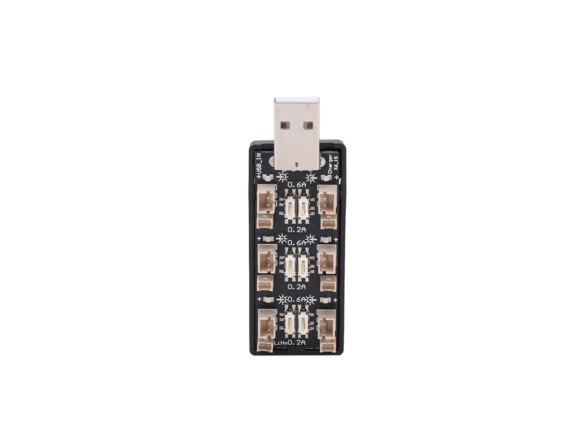 Cargador De Baterías Lipo Usb De 6 Canales 3.8v 2.5-4.35v Con Indicadores Led 0.2a/0.6a