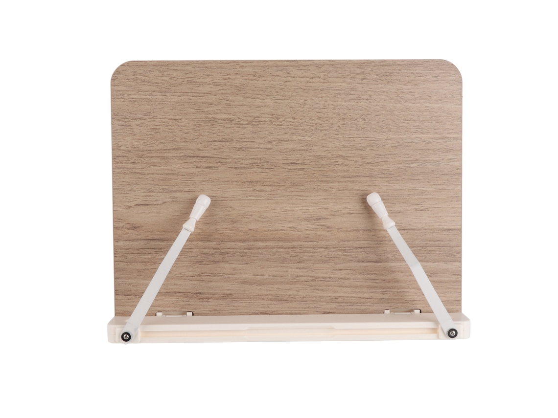 Atril de lectura de madera, portátil, ajustable, para leer libros de texto y recetas, con clip. Fabricado en madera.