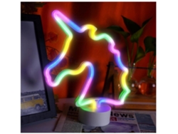 Luz LED de neón de unicornio colorida con base para decoración de pared, el mejor regalo, color blanco, Facpoet
