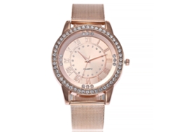 Reloj De Mujer Vansvar, Brazalete De Malla De Acero, Movimiento De Cuarzo, Números Romanos, Oro Rosa.