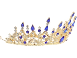 Cuelloronne De Mariée Baroque En Alliage Strass Bleus Accesorio De Cabeza Para Mariage Y Anniversair...