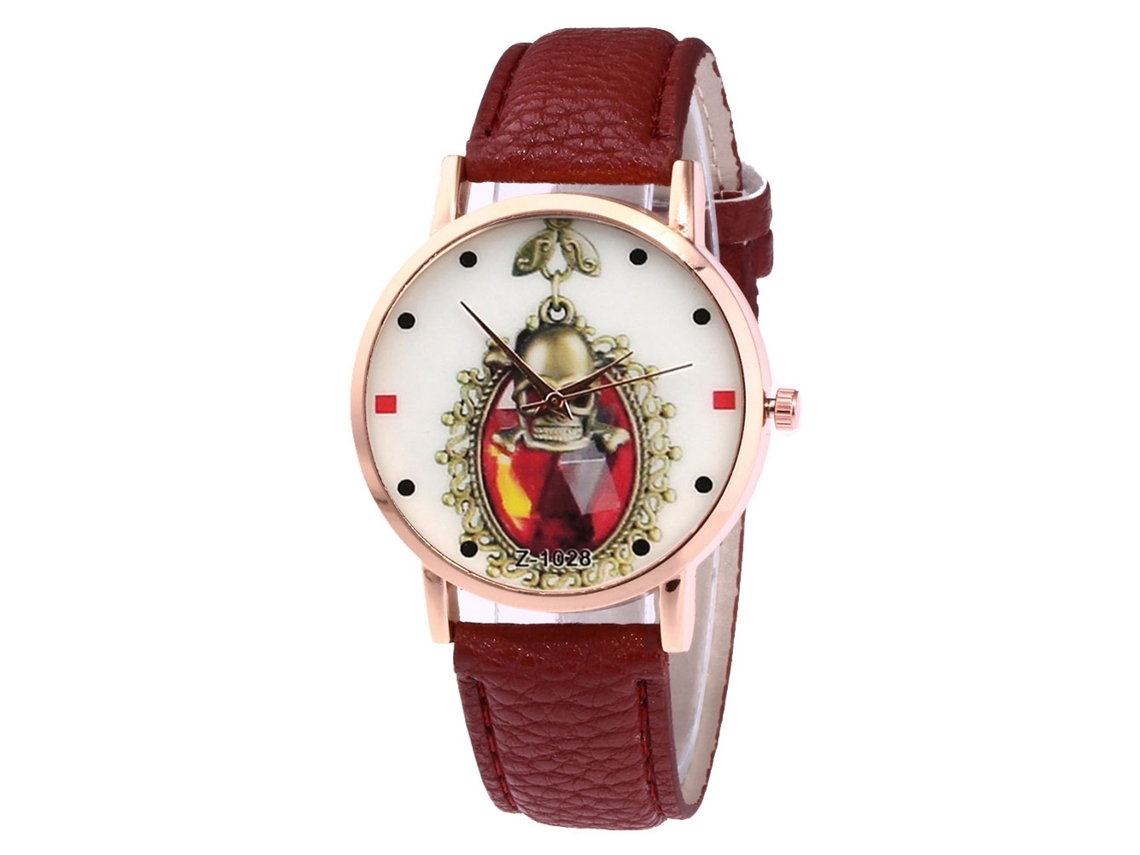 Reloj De Cuarzo Unisex Casual Con Correa De Cuero Pu Dial Romano Zhoulianfa Café Oscuro