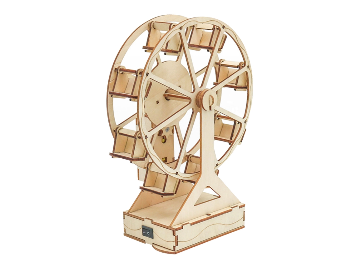Kit de Construção de Roda Gigante de Madeira 3D Educativo, Modelo Científico, Diy, Brinquedo Mecânico para Crianças e Adultos S/MARCA