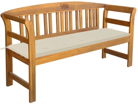 Banco de jardín VIDAXL Crema Madera de acacia (157x45x82.5 cm)