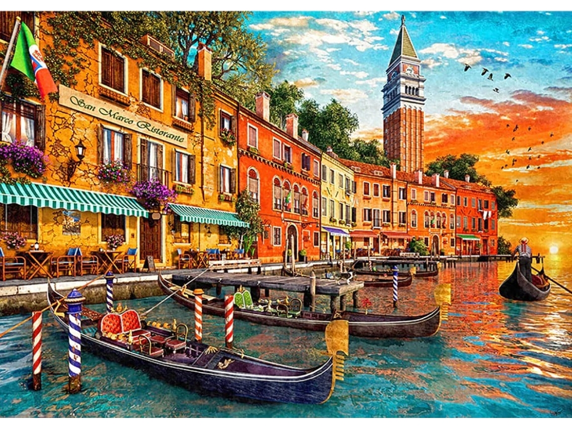 Rompecabezas de 1000 piezas "Atardecer en Venecia desde San Marcos" de Gibson