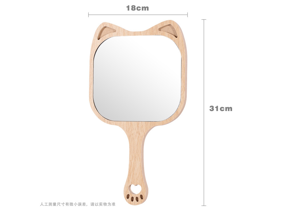 Espejo de maquillaje creativo con asa, espejo de mano portátil de una cara