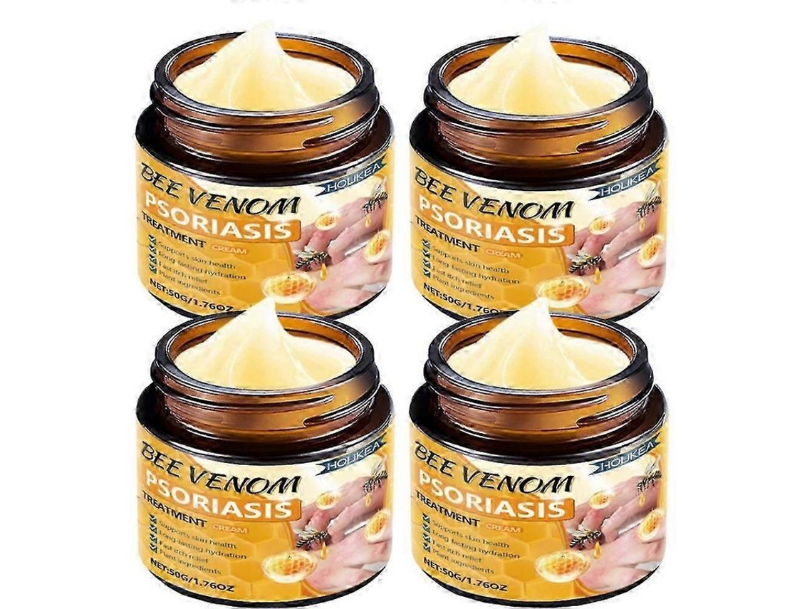 Crema De Veneno De Abeja Para La Psoriasis, Antipicazón, Hidratante Y Para Eliminar La Caspa, 4 Unidades