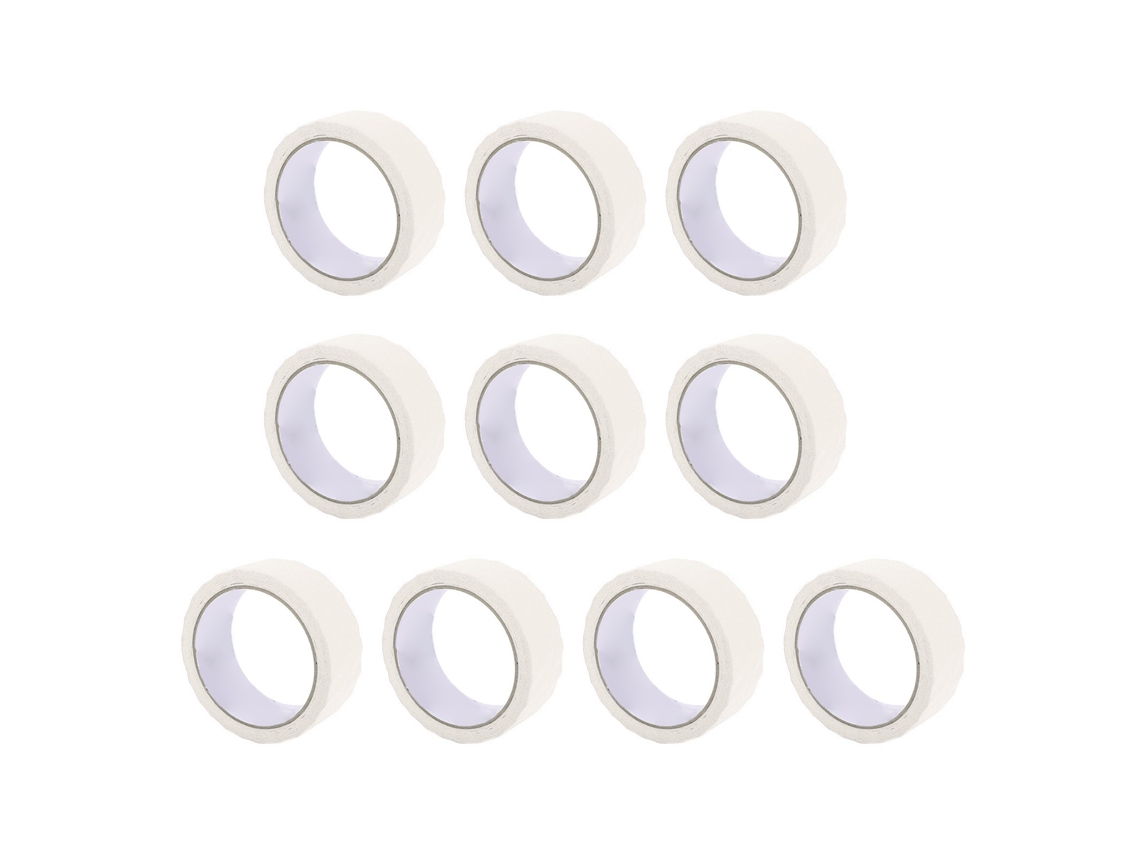 10 Unidades De Cinta Adhesiva Blanca Para Pintar Paredes, Ladrillos, Vidrio, Madera, Plástico Y Metal.
