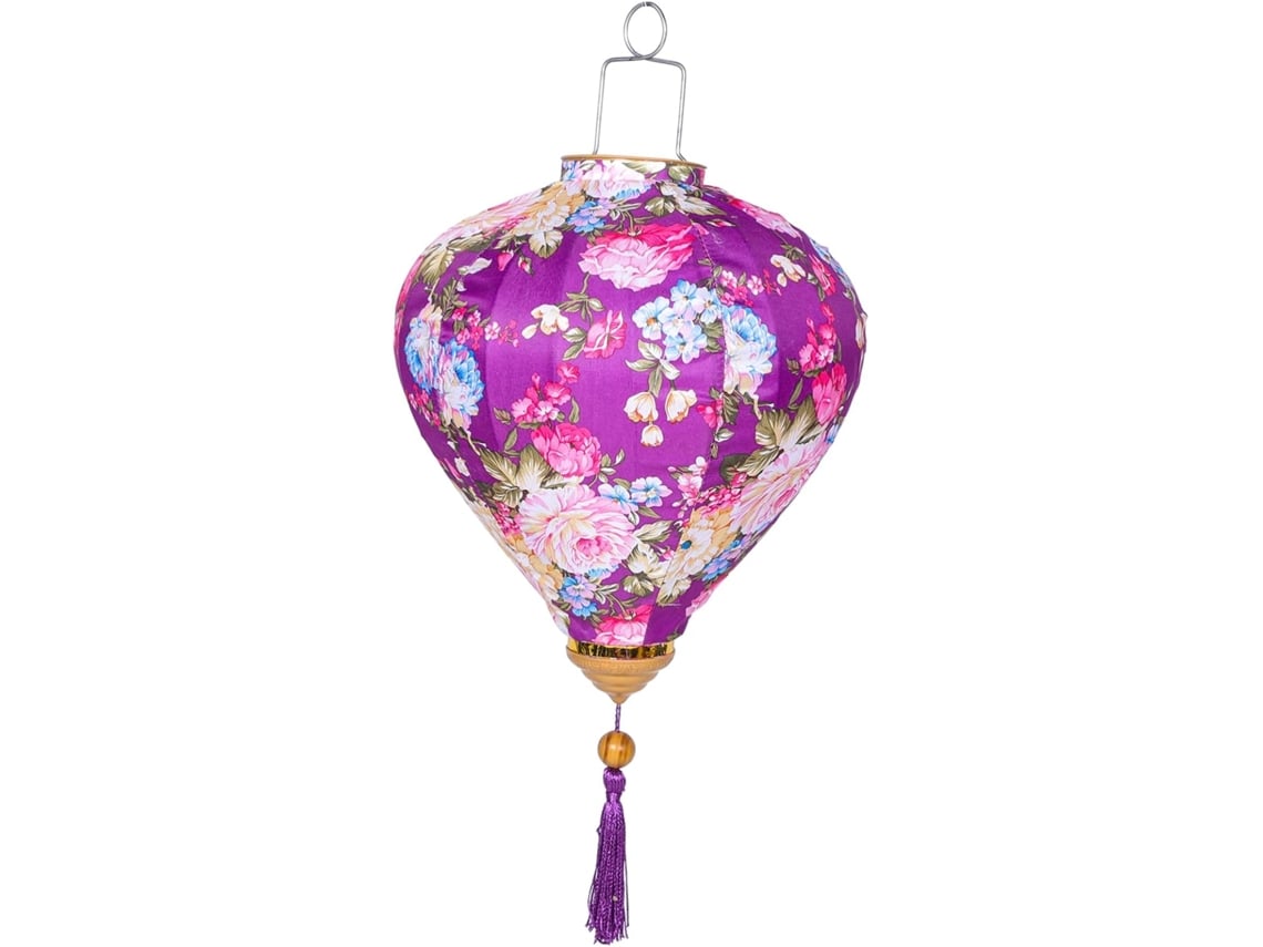 Farol colgante decorativo para fiestas, hecho de tela y metal, ligero y fácil de colgar, con estampado.