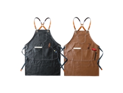 Aventales De Cocina En Cuero Sintético Resistente Con Bolsillos, Correa Cruzada, Para Hombres Y Mujeres, Para Barbacoa Y Cocina, 2 Unidades