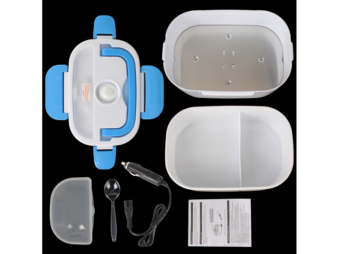 (conector De Coche Azul) Juego De Recipiente Para Alimentos Y Vajilla Para Lonchera De Calentamiento Rápido, Fabricado En Plástico Ecológico.