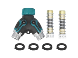 Conector En Forma De Y Para Mangueras Con Válvula G3/4, Ideal Para Jardín, Césped, Invernadero Y Riego.
